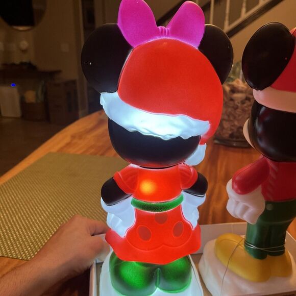 NEW Disney Minnie & Mickey Mouse Blow Mold Christmas Lighted Yard Decor 15" 2024 - Picture 6 of 7